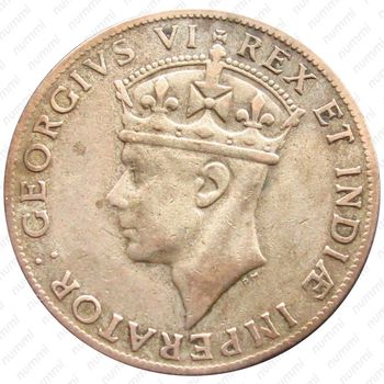 1 шиллинг 1942, H, знак монетного двора: "H" - Хитон, Бирмингем [Восточная Африка] - Аверс