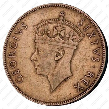 1 шиллинг 1949, H, знак монетного двора: "H" - Хитон, Бирмингем [Восточная Африка] - Аверс