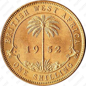 1 шиллинг 1952, KN, знак монетного двора: "KN" - Кингз Нортон Металл, Бирмингем [Британская Западная Африка] - Реверс