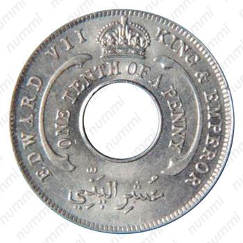 1/10 пенни 1910, Медно-никелевый сплав, вес 1.9г. [Британская Западная Африка] - Аверс