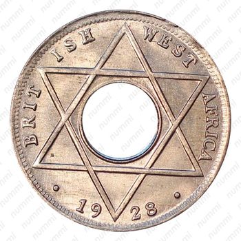 1/10 пенни 1928, H, знак монетного двора: "H" - Хитон, Бирмингем [Британская Западная Африка] - Реверс