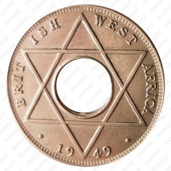 1/10 пенни 1949, KN, знак монетного двора: "KN" - Кингз Нортон Металл, Бирмингем [Британская Западная Африка] - Реверс