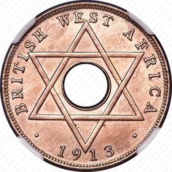 1/2 пенни 1913, без обозначения монетного двора [Британская Западная Африка] - Реверс
