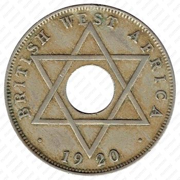 1/2 пенни 1920, H, знак монетного двора: "H" - Хитон, Бирмингем [Британская Западная Африка] - Реверс
