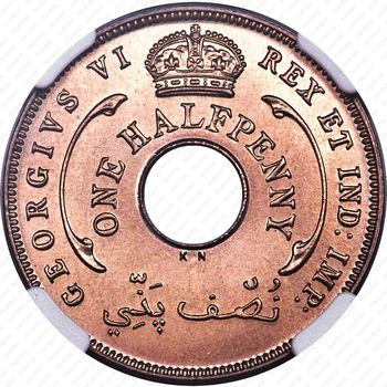 1/2 пенни 1937, KN, знак монетного двора: "KN" - Кингз Нортон Металл, Бирмингем [Британская Западная Африка] - Аверс