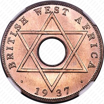 1/2 пенни 1937, KN, знак монетного двора: "KN" - Кингз Нортон Металл, Бирмингем [Британская Западная Африка] - Реверс