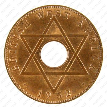1/2 пенни 1952, H, знак монетного двора: "H" - Хитон, Бирмингем [Британская Западная Африка] - Реверс