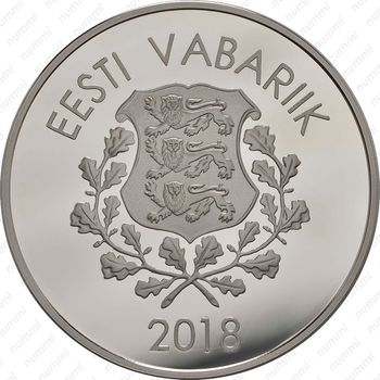 10 евро 2018, олимпиада [Эстония] Proof - Аверс