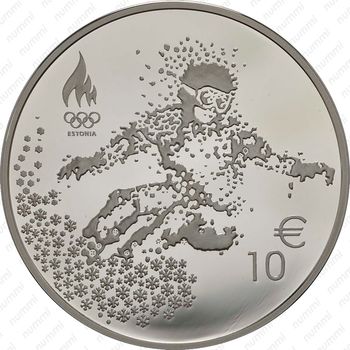 10 евро 2018, олимпиада [Эстония] Proof - Реверс
