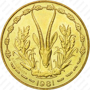 10 франков 1981, газель [Западная Африка (BCEAO)] - Аверс