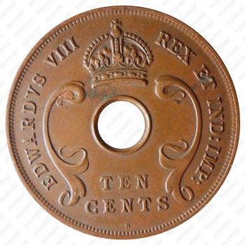 10 центов 1936, H, Эдуард VIII [Восточная Африка] - Аверс