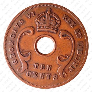 10 центов 1937, без букв [Восточная Африка] - Аверс