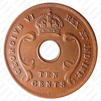 10 центов 1937, H, знак монетного двора: "H" - Хитон, Бирмингем [Восточная Африка] - Аверс