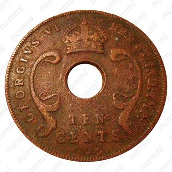 10 центов 1941, без букв [Восточная Африка] - Аверс