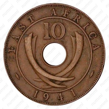 10 центов 1941, I, знак монетного двора: "I" - Бомбей [Восточная Африка] - Реверс