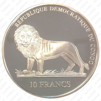 10 франков 2006, велосипед [Демократическая Республика Конго] Proof - Аверс
