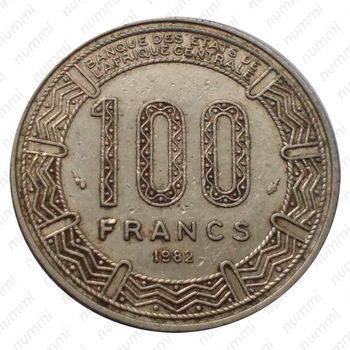 100 франков 1982 [Габон] - Реверс