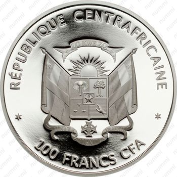 100 франков 2015, Барьерный риф [Центральноафриканская Республика (ЦАР)] Proof - Аверс