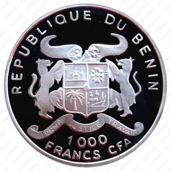 1000 франков 1999, Гутенберг [Бенин] Proof - Аверс