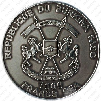 1000 франков 2015, мамонтёнок [Буркина-Фасо] - Аверс