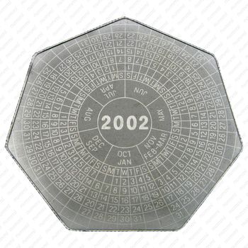 1000 квач 2001, Годовой календарь [Замбия] - Реверс