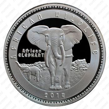 1000 квач 2014, слон [Замбия] Proof - Реверс