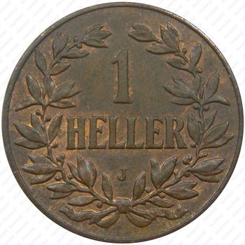 1 геллер 1904, J, знак монетного двора "J" — Гамбург [Восточная Африка] - Реверс