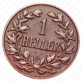 1 геллер 1906, A, знак монетного двора "A" — Берлин [Восточная Африка] - Реверс
