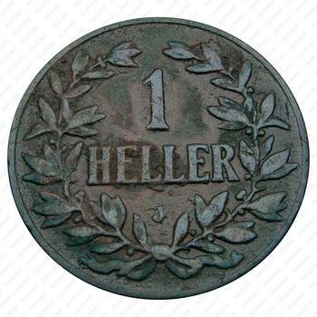 1 геллер 1913, J, знак монетного двора "J" — Гамбург [Восточная Африка] - Реверс