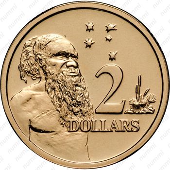 2 доллара 2005, абориген [Австралия] - Реверс