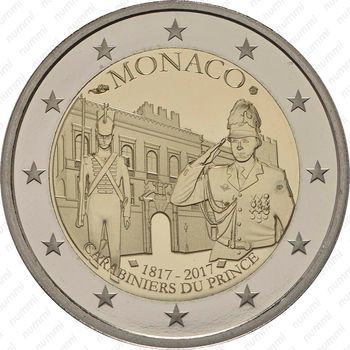 2 евро 2017, карабинеры [Монако] Proof - Аверс