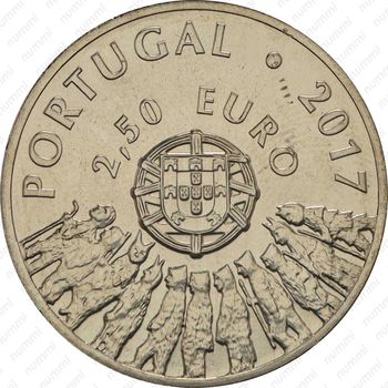 2,5 евро 2017, маска [Португалия] - Аверс