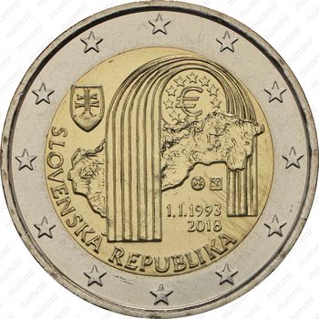 2 евро 2018, 25 лет Словацкой Республике [Словакия] - Аверс