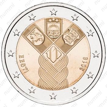 2 евро 2018, государства Балтики [Латвия] - Аверс