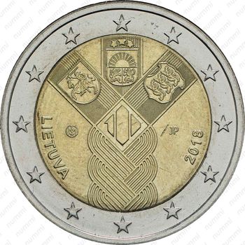 2 евро 2018, государства Балтики [Литва] - Аверс