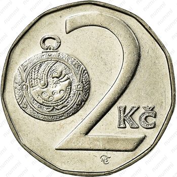 2 кроны 1994, кленовый лист, знак монетного двора: "кленовый лист" - Виннипег, Канада [Чехия] - Реверс