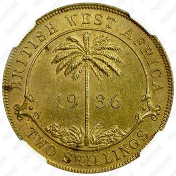 2 шиллинга 1936, без обозначения монетного двора [Британская Западная Африка] - Реверс