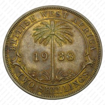 2 шиллинга 1938, Н, знак монетного двора: "H" - Хитон, Бирмингем [Британская Западная Африка] - Реверс