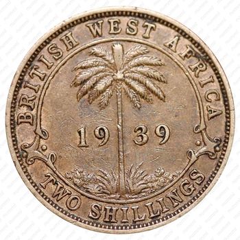 2 шиллинга 1939, KN, знак монетного двора: "KN" - Кингз Нортон Металл, Бирмингем [Британская Западная Африка] - Реверс