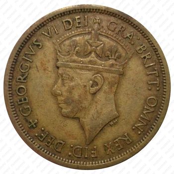 2 шиллинга 1949, H, знак монетного двора: "H" - Хитон, Бирмингем [Британская Западная Африка] - Аверс