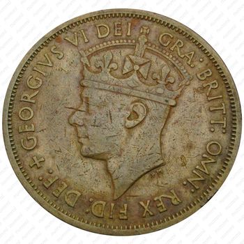 2 шиллинга 1949, KN, знак монетного двора: "KN" - Кингз Нортон Металл, Бирмингем [Британская Западная Африка] - Аверс