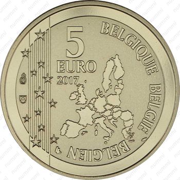 5 евро 2017, Гастон [Бельгия] - Аверс