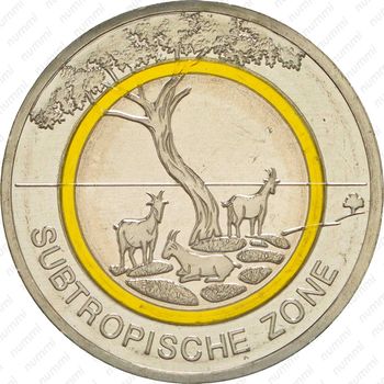 5 евро 2018, A, Субтропическая зона [Германия] - Реверс