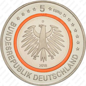 5 евро 2018, D, Субтропическая зона [Германия] - Аверс