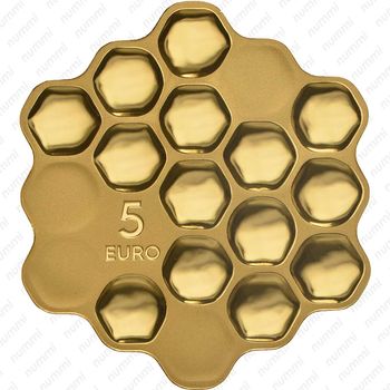 5 евро 2018, Пчелиные соты [Латвия] Proof - Реверс