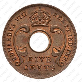 5 центов 1936, H, Эдуард VIII [Восточная Африка] - Аверс