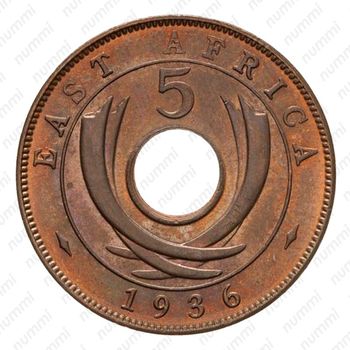 5 центов 1936, KN, Эдуард VIII [Восточная Африка] - Реверс