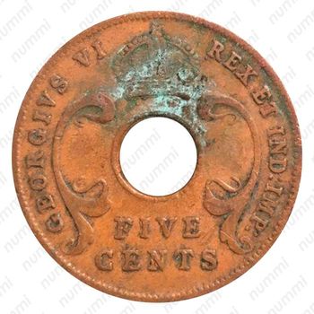 5 центов 1943 [Восточная Африка] - Аверс