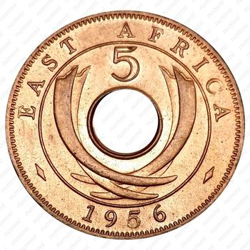 5 центов 1956, H, знак монетного двора: "H" - Хитон, Бирмингем [Восточная Африка] - Реверс