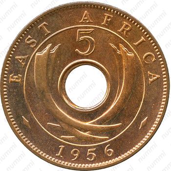 5 центов 1956, KN, знак монетного двора: "KN" - Кингз Нортон Металл, Бирмингем [Восточная Африка] - Реверс
